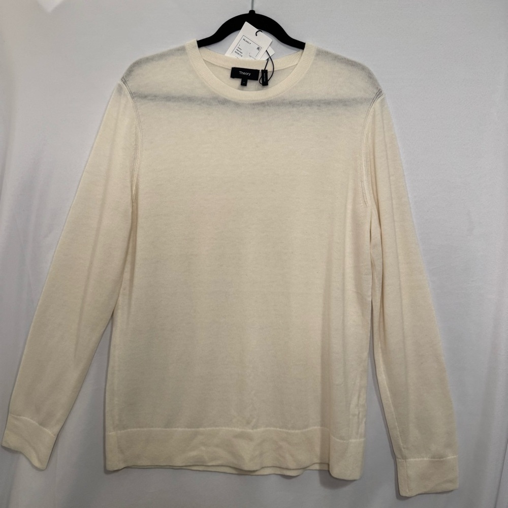 Theory M Men's Ivory Sweater Riland P wool blend NWT 3582